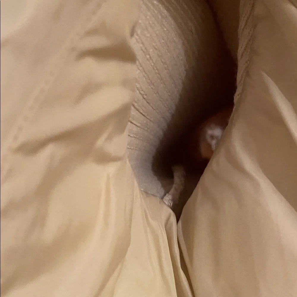 Geox Puffer Cream Jacket With Knit Sleeves - Picture 8 of 11
